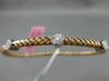 ESTATE .26CT DIAMOND 14KT WHITE & ROSE GOLD PAST PRESENT FUTURE BANGLE BRACELET