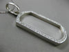 ESTATE EXTRA LARGE 1.22CT DIAMOND 14KT WHITE GOLD ENGRAVABLE TAG PENDANT #17496