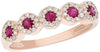 .53CT DIAMOND & AAA RUBY 14KT ROSE GOLD 3D CLASSIC MULTI FLOWER HALO FUN RING