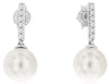 .10CT DIAMOND & AAA SOUTH SEA PEARL 14KT WHITE GOLD 3D CLASSIC HANGING EARRINGS