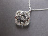 ESTATE .13CT DIAMOND 14KT WHITE GOLD DANCING FILIGREE FLORAL SQUARE FUN NECKLACE