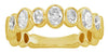 .78CT DIAMOND 14KT YELLOW GOLD OVAL BEZEL SEMI ETERNITY WEDDING ANNIVERSARY RING