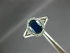 ESTATE 1.15CT DIAMOND & AAA SAPPHIRE 14K WHITE GOLD CLASSIC OVAL ENGAGEMENT RING