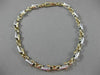 ESTATE LARGE & EXTRA LONG 14KT 2TONE GOLD FANCY LINK ITALIAN MEN BRACELET #19323