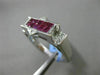 ESTATE 1.82CT DIAMOND & AAA RUBY 18KT WHITE GOLD 3D MULTI SHAPE PYRAMID RING