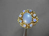 ANTIQUE LARGE AAA OPAL 14KT YELLOW GOLD FILIGREE CLUSTER FLOWER RING #23329