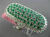 EXTRA LARGE 2.17CT DIAMOND & COLOMBIAN EMERALD 18K WHITE GOLD FILIGREE OVAL RING