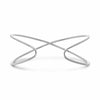 ESTATE .42CT DIAMOND 14KT WHITE GOLD 3D CRISS CROSS PAVE CUFF BANGLE BRACELET