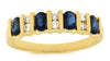 1.14CT DIAMOND & AAA SAPPHIRE 14KT YELLOW GOLD 3D OVAL 4 STONE ANNIVERSARY RING