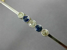 ANTIQUE LARGE .60CT DIAMOND 14K WHITE & YELLOW GOLD 3D FIVE STONE BAR PIN #26362