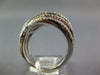 LARGE 2.85CT DIAMOND & AAA RUBY 14KT WHITE GOLD MULTI ROW CRISS CROSS FUN RING