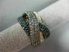 LARGE 3.69CT WHITE BLACK & CHOCOLATE FANCY DIAMOND 14KT ROSE GOLD MULTI ROW RING
