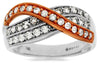 ESTATE .75CT DIAMOND 14KT WHITE & ROSE GOLD 3D CRISS CROSS INFINITY LOVE RING
