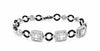 LARGE 3.44CT DIAMOND AAA ONYX 18KT WHITE GOLD SQUARE BY THE YARD TENNIS BRACELET