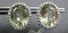 7.20CT DIAMOND & AAA GREEN AMETHYST 14KT WHITE GOLD OVAL HALO CLIP ON EARRINGS
