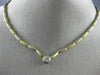 ESTATE .70CT DIAMOND 14K WHITE & YELLOW GOLD SOLITAIRE BEZEL LINK NECKLACE #5401