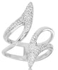 ESTATE WIDE .65CT DIAMOND 14KT WHITE GOLD 3D MULTI ROW CRISS CROSS LOVE RING
