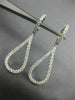 ESTATE .90CT DIAMOND 18KT WHITE GOLD 3D CLASSIC OPEN TEAR DROP HANGING EARRINGS