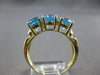 ESTATE LARGE 5.20CT AAA BLUE TOPAZ 14KT YELLOW GOLD 3D 3 STONE LOVE RING #27981