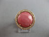 LARGE 11.52CT DIAMOND & AAA PINK AGATE 14KT ROSE GOLD 3D HALO FILIGREE FUN RING