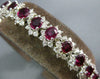 WIDE & LONG 19.3CT DIAMOND & AAA RUBY 18K WHITE GOLD OVAL FLOWER TENNIS BRACELET