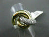 ESTATE WIDE 2.15CT DIAMOND 14KT WHITE & YELLOW GOLD LARGE INFINITY FUN RING
