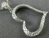 ESTATE .24CT DIAMOND 18KT WHITE GOLD 3D CLASSIC OPEN HEART LOVE FLOATING PENDANT