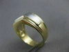 ESTATE WIDE .25CT ROUND DIAMOND 14KT TWO TONE GOLD 3D STRIPED MEN'S RING #17572