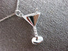 ESTATE .05CT DIAMOND 14KT WHITE GOLD 3D CLASSIC MARTINI FUN FLOATING PENDANT
