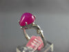 ESTATE 3.62CT AAA CABOCHON RUBY 18KT WHITE GOLD PEAR SHAPE DOUBLE LEAF FUN RING