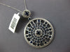 4.11CT DIAMOND & AAA SAPPHIRE 14K WHITE GOLD CIRCULAR SUN BURST FLOATING PENDANT