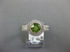1.27CT DIAMOND & AAA PERIDOT 14KT WHITE GOLD ROUND HALO FILIGREE BEZEL FUN RING