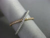 ESTATE WIDE .22CT DIAMOND 18KT WHITE & ROSE GOLD 3D CRISS CROSS X LOVE RING