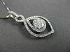 ANTIQUE .70CT DIAMOND 18KT WHITE GOLD FLOWER INFINITY DROP PENDANT & CHAIN