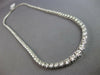 LARGE 6.94CT DIAMOND 14KT WHITE GOLD 3D 4 PRONG GRADUATING LOVE TENNIS NECKLACE