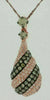 .93CT WHITE & CHOCOLATE FANCY DIAMOND 14KT ROSE GOLD MULTI ROW TEAR DROP PENDANT