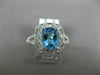 LARGE 2.10CT DIAMOND & AAA BLUE TOPAZ 14K WHITE GOLD FILIGREE SQUARE FLOWER RING