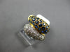 WIDE 2.71CT DIAMOND & AAA SAPPHIRE 18K YELLOW GOLD 3D MULTI ROW CRISS CROSS RING