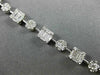 ESTATE LONG 3.1CT ROUND & BAGUETTE DIAMOND 18K WHITE GOLD SQUARE TENNIS BRACELET