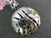 .84CT WHITE & FANCY YELLOW DIAMOND & ENAMEL 18K TRI COLOR GOLD 3D FLOWER PENDANT