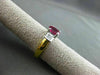 ESTATE 1.40CT DIAMOND & RUBALITE 18K 2 TONE GOLD FILIGREE ENGAGEMENT RING #27254