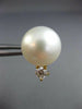 ESTATE LARGE .4CT DIAMOND & AAA SOUTH SEA PEARL 18K YELLOW GOLD CLASSIC EARRINGS