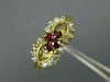 ANTIQUE .50CT DIAMOND & AAA RUBY 14KT YELLOW GOLD LOVE KNOT FILIGREE RING #21314