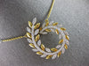 EXTRA LARGE 2.25CT DIAMOND 14KT YELLOW GOLD MULTI LEAF CRISS CROSS LOVE NECKLACE