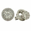 ESTATE .85CT DIAMOND 18KT WHITE GOLD CLUSTER FLOWER CLASSIC JACKET STUD EARRINGS