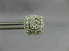 LARGE .67CT DIAMOND 18KT WHITE GOLD 3D SQUARE HALO CLUSTER STUD JACKET EARRINGS