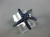 ESTATE WIDE .63CT AAA SAPPHIRE 18KT WHITE GOLD 3D CLASSIC STAR FISH FUN RING