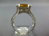 ESTATE LARGE 3.32CT DIAMOND & AAA CITRINE 18KT WHITE GOLD OVAL & ROUND FUN RING