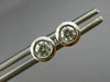 ESTATE .30CT DIAMOND 14KT WHITE GOLD CLASSIC SOLITAIRE BEZEL STUD EARRINGS 25792