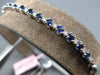 ESTATE 1.05CT DIAMOND & AAA SAPPHIRE 14KT WHITE GOLD ADJUSTABLE TENNIS BRACELET